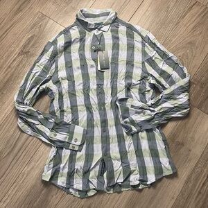 NWT Perry Ellis Mens Striped Long Sleeve‎ Button Down Shirt Medium